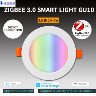 ใหม่ Tuya Zigbee 3.0 สมาร์ทดาวน์ไลท์ 3.5 นิ้ว 7w Led โคมไฟเพดานแบบฝัง จอแสดงผลแสงสามสี แอพสมาร์ทโฟน รีโมทคอนโทรล รองรับการควบคุมด้วยเสียง KDURANT