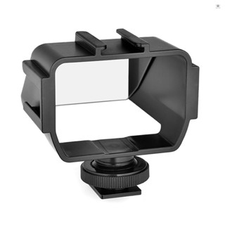 Andoer Universal Camera Selfie Vlog Flip Up Mirror Screen with 3 Cold Shoe Mounts for Installing Microphone Mini LED Light Compatible with    A6000/A6300/A6500/A72 Series/A73 S