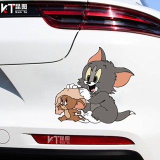 Car Scratch Occlusion Stickers Cat and Mouse Tom Jerry Classic Cartoon Animation Bumper Stickers Electric Motorcycle Stickers jbQ6