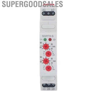 Supergoodsales Cycle Timer  5A Light Indication Time Relay Pause Start AC DC 12-240V Multi Function for Industrial Use