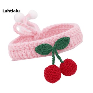 Lahtialu ปลอกคอแมว พร้อมจี้ ไหมพรมขนสัตว์ ปรับได้ ปลอกคอถักมือ สําหรับสวมใส่ทุกวัน