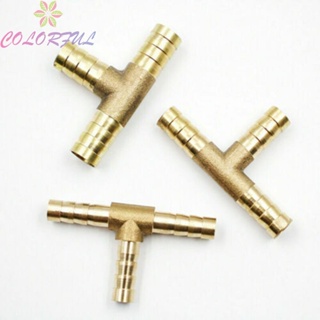 【COLORFUL】Joiner Tee Connector 6mm 8mm 10mm 12mm Air Water Gas All Copper Material