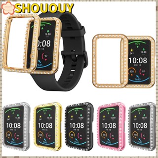 SHOUOUY เคสกรอบ PC ป้องกัน กันชน แวววาว สําหรับ Huawei Watch Fit