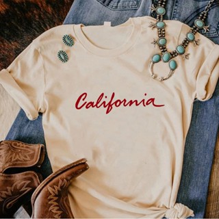 เสื้อยืด พิมพ์ลายกราฟฟิคอนิเมะ California Y2K สําหรับผู้หญิง