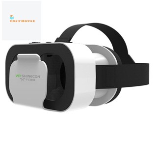 Vr SHINECON BOX 5 Mini VR แว่นตา 3D เสมือนจริง แว่นตา VR ชุดหูฟัง สําหรับ Google กระดาษแข็ง สมาร์ทโฟน สีขาว