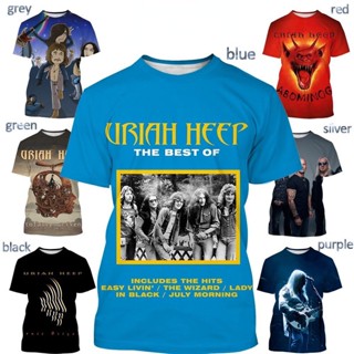 ใหม่ เสื้อยืดลําลอง แขนสั้น คอกลม พิมพ์ลาย Uriah Heep 3D ระบายอากาศ สไตล์ฮิปฮอป แฟชั่นฤดูร้อน สําหรับผู้ชาย 2023