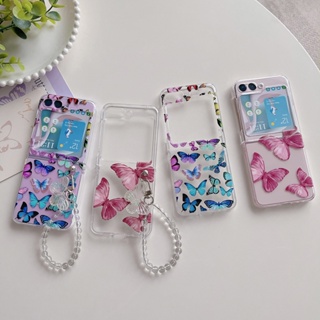 เคสโทรศัพท์มือถือแบบแข็ง ใส กันกระแทก ลายผีเสื้อ หลากสี สําหรับ Samsung Galaxy Z Flip 5 Zflip5 Z Flip5 Z Flip 5