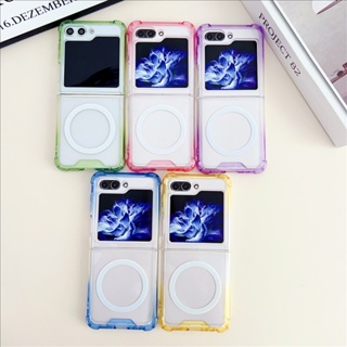 Samsung Galaxy Z Flip 5 เคส สีพื้น แม่เหล็ก ดูด บานพับ พับ ป้องกัน ป้องกันการตก เคส