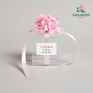 TAYLOR2PV กล่องขนม กล่องของขวัญ แบบใส พร้อมริบบิ้น DIY