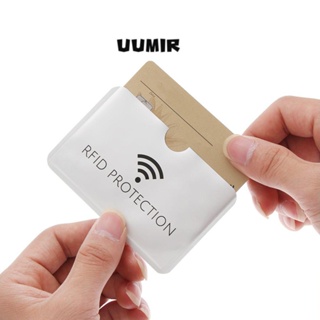 UUMIR ที่ใส่บัตรประจําตัว บัตรเครดิต เลเซอร์บล็อก อ่านบัตรเครดิต ปกคลุมอลูมิเนียม ป้องกันการโจรกรรม 10/20 ชิ้น