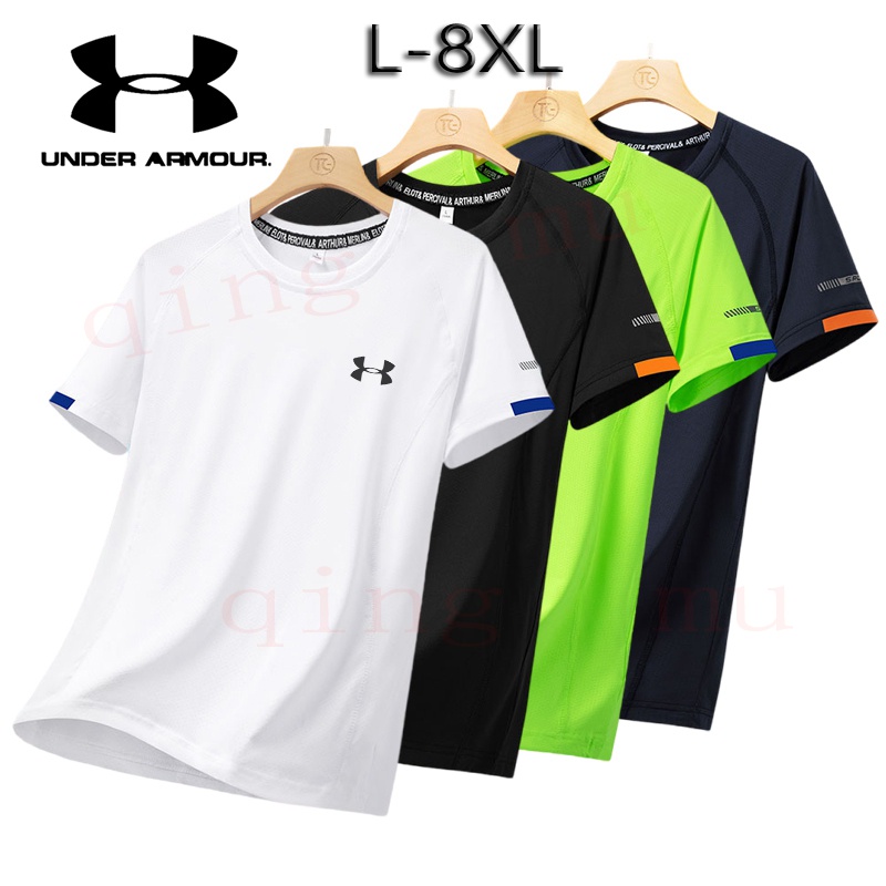 เสื้อยืดแขนสั้น ผ้าเรยอน แบบแห้งเร็ว ระบายอากาศ ทรงหลวม สําหรับผู้ชาย ไซซ์ L-8XL