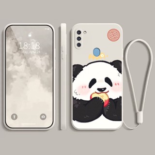 เคส samsung A11 ป้องกันกล้อง lucky happy panda นิ่ม ป้องกันการลื่นไถล เคสโทรศัพท์