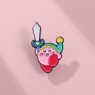 เข็มกลัดโลหะ รูปการ์ตูน Kirby น่ารัก เครื่องประดับ สําหรับผู้หญิง และผู้ชาย