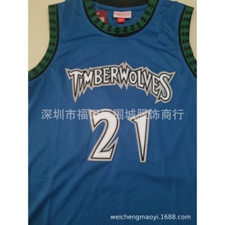 เสื้อกีฬาบาสเก็ตบอล ลายทีม Timberwolves CHEAP 21 Wolf King NBA 11.11 สีฟ้า 2022 530662