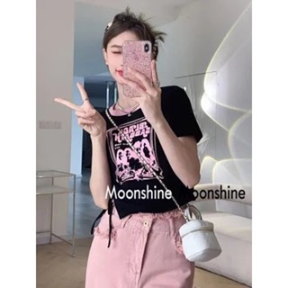 Moon  เสื้อครอป เสื้อแฟชั่นผู้หญิง y2k สีพื้น สําหรับผู้หญิง ใส่ไปคลับ ปาร์ตี้ 2023 NEW Jl1107 สวย รุ่นใหม่ Chic fashion A29J1JH 36Z230909