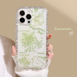 เคสโทรศัพท์มือถือซิลิโคน tpu กันตก ลายต้นมะพร้าว สําหรับ apple iphone 11 12 13 14 pro max