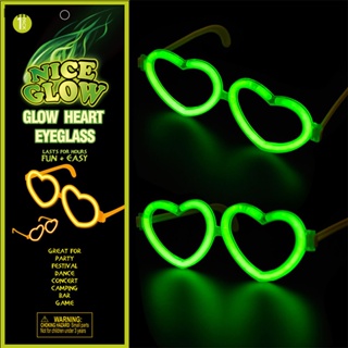 [Dhin] DIY Luminous Heart Eye Glasses Fluorescent Wear Glow Stick Neon Party Gift Adult Kids Birthday Wedding Bar Carnival COD