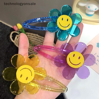 [technologyonsale] กิ๊บติดผม ลายดอกทานตะวัน หน้ายิ้ม สีแคนดี้ สําหรับเด็กผู้หญิง