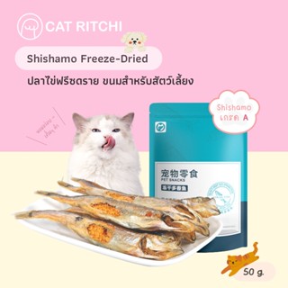 [🚚พร้อมส่ง] ปลาไข่ฟรีซดราย ขนมฟรีซดรายน้องแมวและน้องหมา Shishamo Freeze-Dried ปลาไข่แท้จากทะเลน้ำลึก ขนาด 50 กรัม