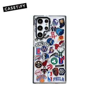 เคสโทรศัพท์มือถือแบบใส ลายโลโก้ N B A Teams CASETiFY สําหรับ Samsung Galaxy S20 S21 S22 S23 Ultra S20+ S21+ S22+ S23 Plus