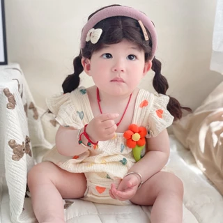 Ins ฤดูร้อน ใหม่ เด็กผู้หญิง แขนกุด ผ้าฝ้ายแท้ บอดี้สูท 0-24 เดือน ทารกแรกเกิด น่ารักมาก เจ้าหญิง รอมเปอร์ สไตล์เกาหลี