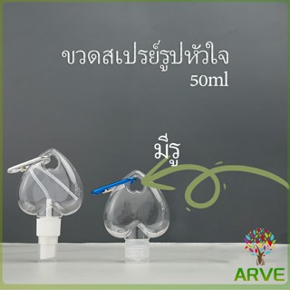 ARVE ขวดสเปรย์รูปหัวใจ พร้อมตะขอเกียว สะดวกพกพา  Heart shaped spray bottle