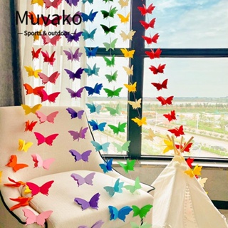 Muvako ธงแบนเนอร์กระดาษ รูปผีเสื้อ ดอกไม้ 3D DIY สําหรับแขวนตกแต่งงานเทศกาล 5 ชิ้น