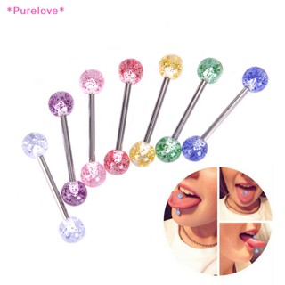 Purelove&gt; ใหม่ เครื่องประดับ แหวนลิ้น แต่งกลิตเตอร์ หลากสี 8 ชิ้น ต่อชุด