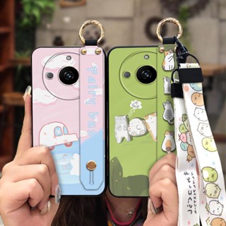 Waterproof Durable Phone Case For OPPO Realme11 cartoon Wrist Strap armor case Dirt-resistant Shockproof Wristband