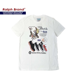 เสื้อยืดแขนสั้นคอกลมRalph Brand Classic เสื้อยืดผู้ชาย ผ้าCotton100% ฟอก ลาย KedsCotton 100%  [S-5XL]