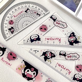 SANRIO ชุดไม้บรรทัดอะคริลิค ทรงสี่เหลี่ยม สําหรับนักเรียน
