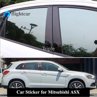 Flightcar สติกเกอร์ฟิล์มติดเสาหน้าต่างรถยนต์ กันรอยขีดข่วน สําหรับ Mitsubishi ASX 6 ชิ้น ต่อชุด