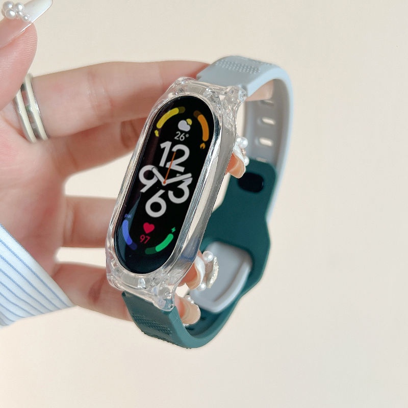 สายนาฬิกาข้อมือซิลิโคน แบบเปลี่ยน สําหรับ Xiaomi Mi band 8 7 6 5 MiBand 8 Miband4 3 - รูปที่ 7