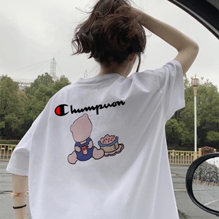 เสื้อยืดแขนสั้น ผ้าฝ้าย ทรงหลวม พิมพ์ลายตลก แฟชั่นฤดูร้อน สําหรับผู้ชาย และผู้หญิง