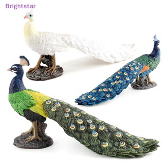 Brightstar โมเดลนกยูงจําลอง สีเขียว ของเล่นสําหรับเด็ก