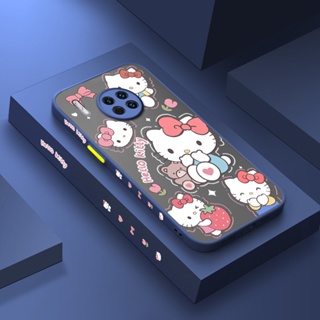 สําหรับ Huawei Mate 30 Pro Mate 30 Lite เคสการ์ตูน Hello Kitty รูปแบบ บาง ด้าน สี่เหลี่ยม การออกแบบใหม่ กันกระแทก ฝ้า ใส เคสโทรศัพท์แข็ง