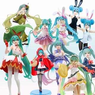 ตุ๊กตาฟิกเกอร์ PVC อนิเมะ Hatsune Miku Noodle Sakura Miku Snow Miku Kawaii ของขวัญวันเกิด ของเล่นสําหรับเด็ก