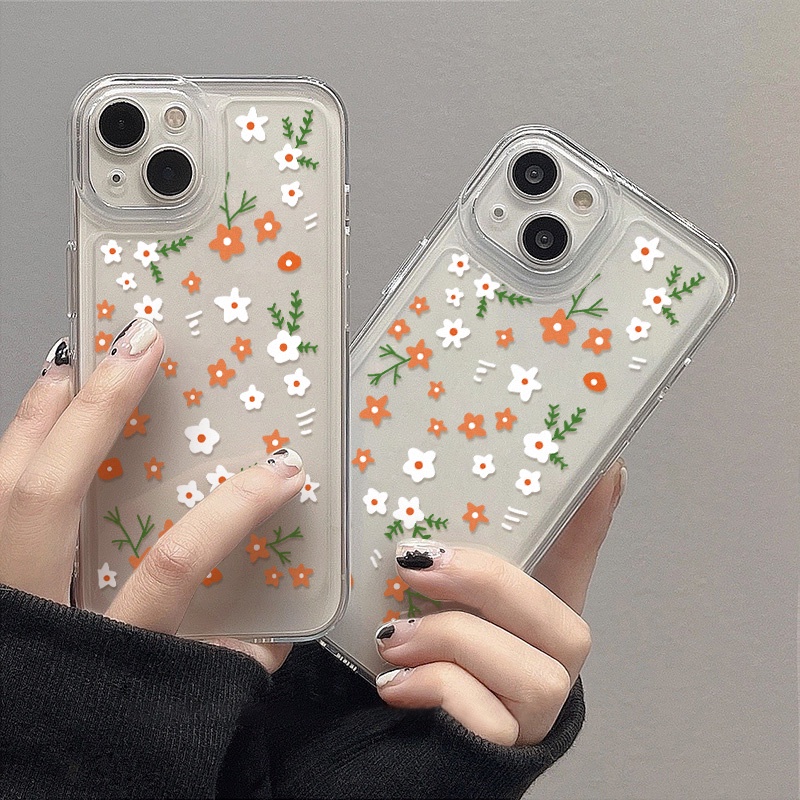 เคสโทรศัพท์มือถือ ซิลิโคนนิ่ม กันกระแทก ลายดอกไม้ หรูหรา สําหรับ IPhone 15 Pro Max 11 12 13 14 Pro Max