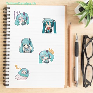 Trillioncatalpa สติกเกอร์ ลายการ์ตูน Hatsune Miku สําหรับติดตกแต่งกีตาร์ แล็ปท็อป กระเป๋าเดินทาง 65 ชิ้น