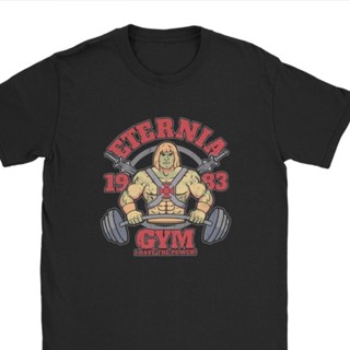 เสื้อยืดผ้าฝ้าย แขนสั้น พิมพ์ลาย Eternia Gym V2 Heman And The Universe ขนาดใหญ่ สําหรับผู้ชาย ไซซ์ 4XL 5XL 6XL