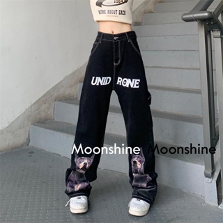 Moon กางเกงขายาว คาร์โก้ กางเกง เชือกอเมริกันคลาสิค Cargo pants 2023 NEW 071927