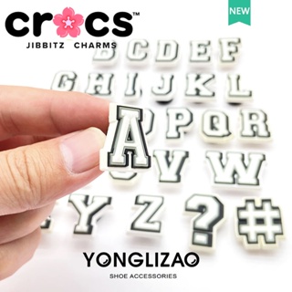 Jibbitz crocs charms หัวเข็มขัดรองเท้า อุปกรณ์เสริมรองเท้า A-Z Letter Series DIY หัวเข็มขัดตกแต่งสนุก