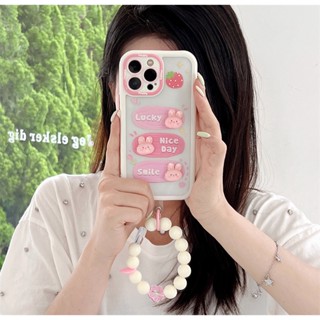 Huawei P40 P50 P60 Mate30 Mate40 Mate50 Pro Nova9 Nova9Pro Nova10 Nova10Pro Nova11 Nova11Pro Phone Case 3D Cute Rabbit Strap Bracelet TPU Soft Cover