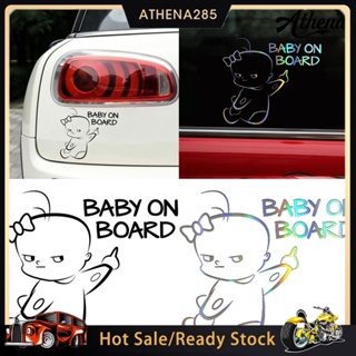 [COD]➤สติกเกอร์สะท้อนแสง ลาย Baby on Board SUV น่ารัก สําหรับตกแต่งรถยนต์ SUV