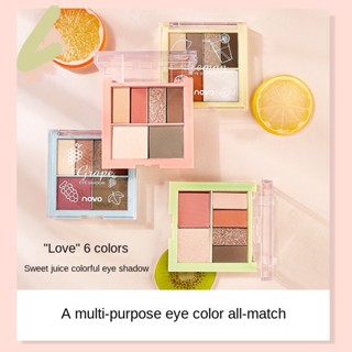 【ALIENBENSON】NOVO Sweet Juice พาเลตต์อายแชโดว์ กันน้ํา กันเหงื่อ ไม่ซีดจาง ติดทนนาน ไม่เลอะ 6 สี