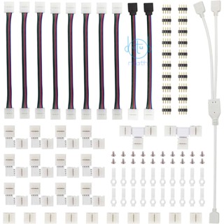 [mjia] ชุดอุปกรณ์เชื่อมต่อสายไฟ LED 5050 รูปตัว L พร้อมแถบจัมเปอร์ รูปตัว T อุปกรณ์เสริม 95 ชิ้น