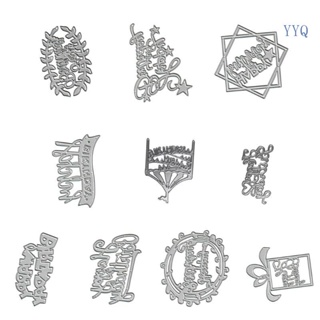 Yys แผ่นแม่แบบโลหะ ตัดลายนูน ธีมวันเกิด สําหรับตกแต่งสมุดภาพ อัลบั้ม แสตมป์ DIY