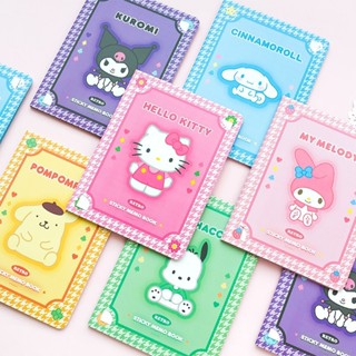 SANRIO กระดาษโน้ต ลายการ์ตูน Hello Kitty My Melody Kuromi Cinnamoroll น่ารัก เหมาะกับของขวัญ สําหรับนักเรียน จํานวน 1 ชุด