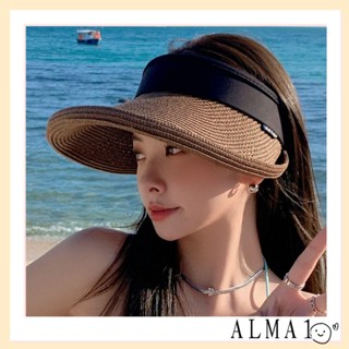 ALMA หมวกฟาง กันแดด เหมาะกับเดินชายหาด แฟชั่นสําหรับผู้หญิง