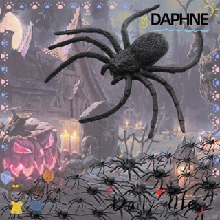 Daphne ใยแมงมุมปลอมพลาสติกสีดําสําหรับตกแต่งปาร์ตี้ฮาโลวีน 20 ชิ้น/แพ็ค